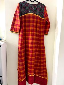 Vishudh Cotton Orange Long Kurta (M)