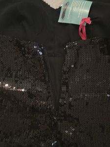 Sparkling Black Sequin Halter Top