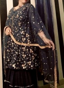 Stylish Pepulam Top Shrara Set