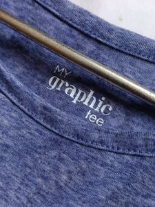 T Shirt Blue With Glitter Silver New