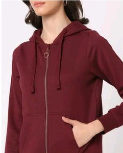 Women/Men Burgundy Hoodie Sweatshirt