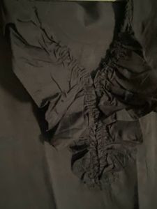 Mango Black Ruffles Top