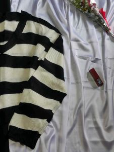 Striped V-Neck Pullover