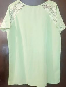 Lime Green Lace Tunic Top
