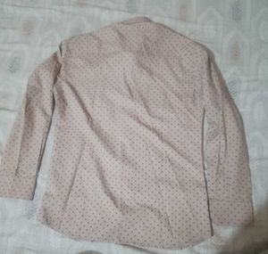 Coffee Brown Dotted Long Sleeve Button-Down Shirt