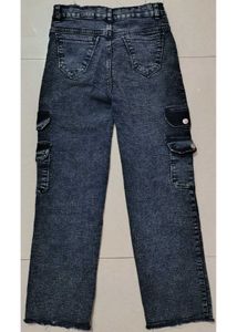 Acid Wash Cargo Jeans