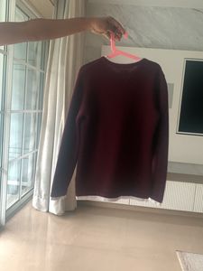 Burgundy Long Sleeve Knit Shirt Boy Age 8-10
