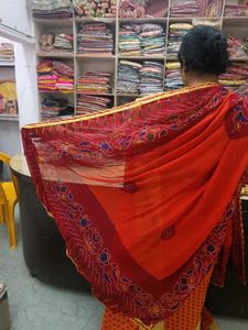 Rajasthani Pure Chiffon Marwadi Broch Odhna