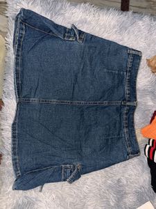 Denim Mini Skirt with cargo pockets