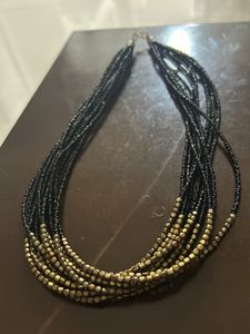 Black And Golden Shaded Necklace