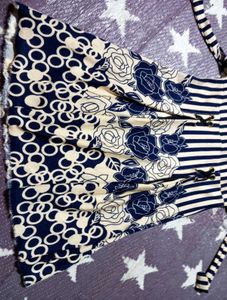 Beige Blue Colour Dress