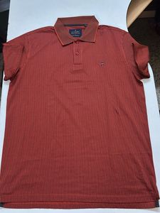 Louis Philippe -Stylish Striped Polo Shirt