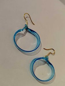 Blue Hoop Earrings