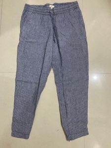 H&M Blue Linen Blend Trousers