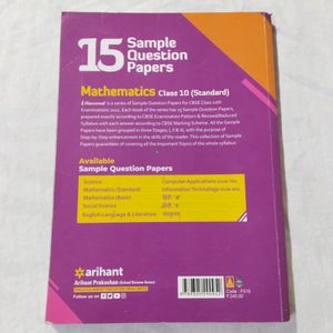 mathematics clas 10 sample questions papers