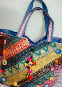 Multicolor With Zari Work Wit Mirror