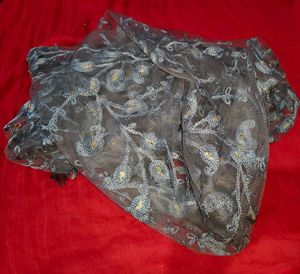 🆕 Elegant Embroidery Grey Dupatta