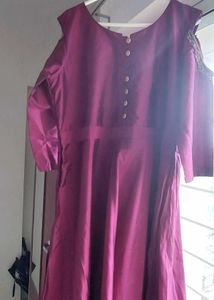 Cold Shoulder Anarkali Gown