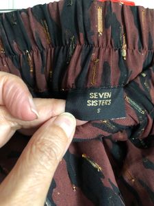 Attractive Brown Tiered Mini Skirt