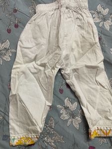 Girls Yellow Kurti Pant Set