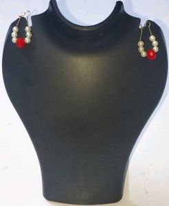 Braslate eyerring Red,Cream adjustable unique ston