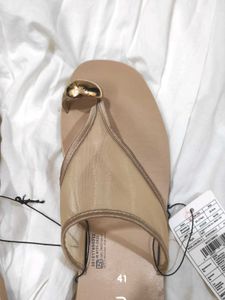 Luna Blu by Westside beige mesh toe-ring Sandals