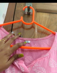 Pink Kurti With Beautiful Print