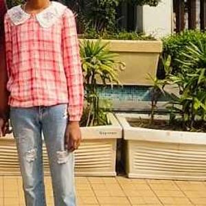 Pink Plaid Peter Pan Collar Top