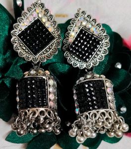 Black Jhumka Earrings