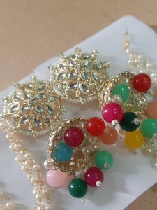 Colorful Kundan Maang Tikka