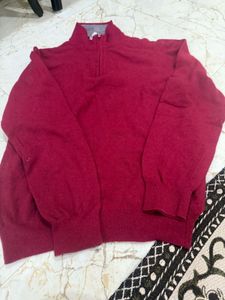Melavede Red Zip Sweater