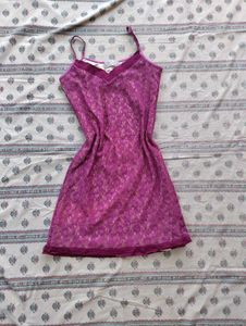 Purple Lace Mini Dress