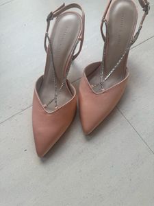 Charles & Keith Blush Heels Embellished