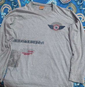 Gray Long Sleeve Graphic Tee