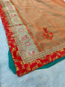 Pot Pattern Border Double Colour Saree