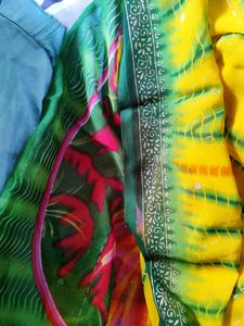 Yellow &amp; Green Saree