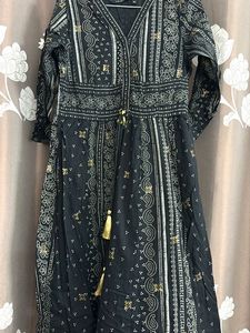 Melange Black Printed Kurta