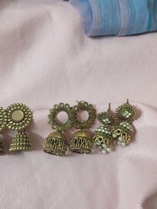 Earrings Jhumkas Set Of 5