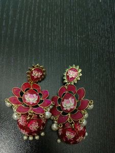 Lotus Shaped Jhumka Earrings