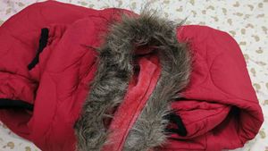 Red Winter Jacket with Fur Hood