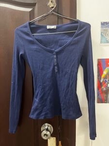 Blue Long Sleeve Top