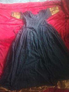 Anarkali Dress with Gold Trim