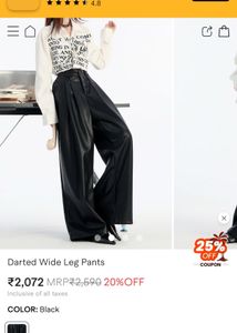 Wide Leg Faux Leather Pants