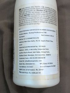 Biotop 700 Keratin &amp; Kale Shampoo