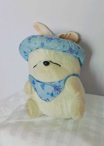 Vintage Bunny Plush with Blue Accessories