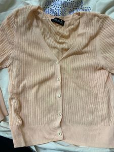 Peach Knit Cardigan