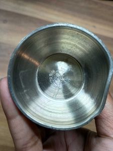 Vintage German hand made ornate pewter cup mug