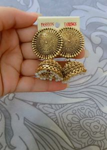 Gold Jhumka Earrings
