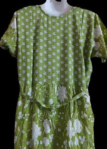 Green Printed anarkali gown