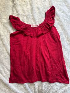 Red Ruffle Top